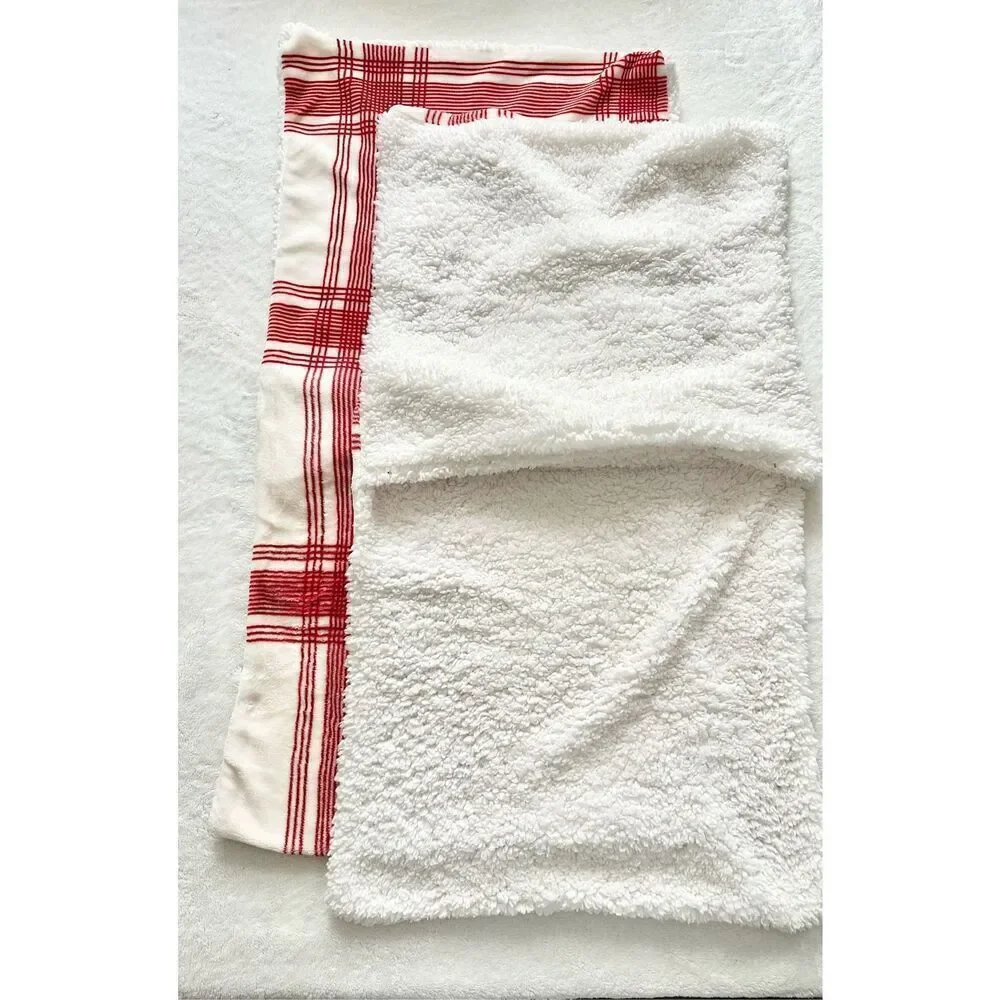 Target red and white Christmas pillowcases fuzzy ￼